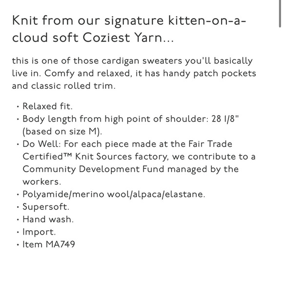 Madewell Birds Eye Maysfield Button Front Oversized Cardigan Size XS - Picture 16 of 16